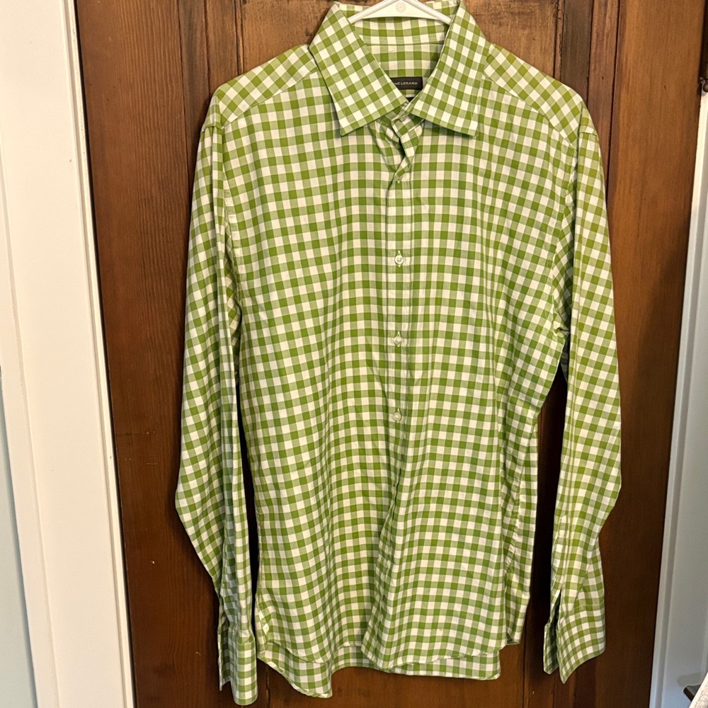 Rene Lezard Green Plaid Men's Shirt